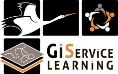 Logo GIService Learning - Naturschutzrelevante Geodaten in Service Learning-Projekten auswerten –  das Beispiel Besenderungsdaten pfälzischer Störche