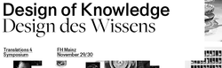Logo »Translations 4 Symposium: Design of Knowledge / Design des Wissens« vom 29. bis 30. November 2013