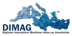 Logo DIMAG: Maritime Verbindungen und ihr Einfluss auf den antiken Seehandel – Nautische Simulationen als Grundlage historischer Forschungen / Digitaler Interaktiver Maritimer Atlas zur Geschichte