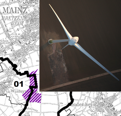 Gyrokopter-Überflug einer Windenergieanlage