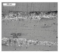 Schliffbild einer im HTP-Prozess hergestellten ebenen Platte
